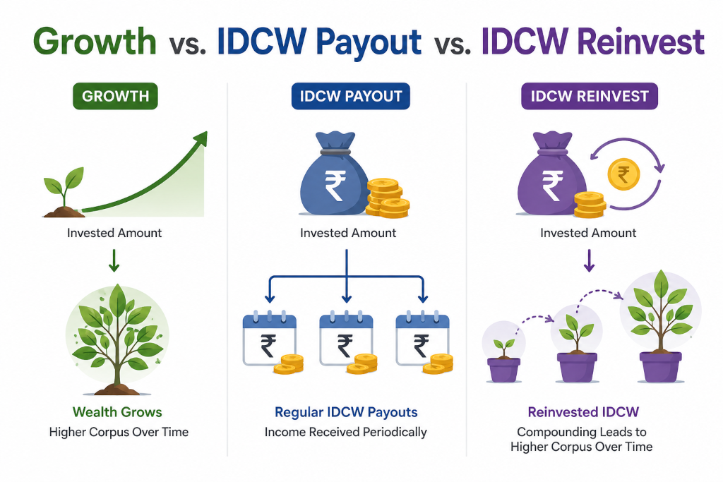 Growth vs. IDCW Payout vs. IDCW Reinvest